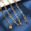 Ion Plating(IP) 304 Stainless Steel Paperclip Chain Necklace NJEW-D045-14G-2