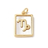 Brass Pave Natural White Shell Pendants KK-S522-09G-H-1