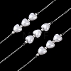 304 Stainless Steel Round Bead & ABS Plastic Pearl Heart Bead Cable Chains CHS-G048-07P-1