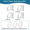 Unicraftale 21Pcs 7 Size Stainless Steel Simple Plain Band Rings Set for Men Women RJEW-UN0002-56-3