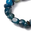 Natural Agate Nuggets Beaded Stretch Bracelets for Men Women BJEW-JB11957-01-3