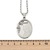 304 Stainless Steel Embossed Virgin Mary Pendant Rope Chain Necklaces NJEW-S387-08P-5