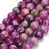 Dyed Natural White JadeImitation Charoite Smooth Round Beads Strands GG-CBA3334-A01-8mm-A-2