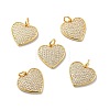 Heart Brass Micro Pave Cubic Zirconia Pendants KK-G419-23G-01-1
