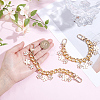 2Pcs Alloy Enamel White Flower Pendant Aluminum Curb Chain Bag Decorative Chains HJEW-BBC0001-36-3