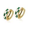 Tartan Design Alloy Enamel Hoop Earrings FS-WG3E240-02-1