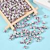 Floral Printed Porcelain Beads PORC-Q199-6mm-01-5