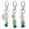3Pcs 3 Styles Natural Peridot & Quartz Crystal & Green Aventurine & Malachite Chips Pendant Decorations HJEW-JM02338-1