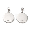 Anti-Tarnish Rhodium Plated 925 Sterling Silver Pendant Cabochon Settings STER-I017-017P-6
