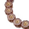 Picasso Baking Paint & Golden Metal Enlaced Glass Beads Strands GL-CBA98F0-04C-2