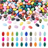 300Pcs Spray Painted Schima Wood Beads WOOD-TA0002-83A-2