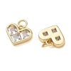 Brass Micro Pave Clear Cubic Zirconia Pendants KK-T085-16D-G-2