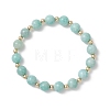 Natural Amazonite Beaded Stretch Bracelets for Women BJEW-JB13377-2