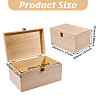 Pine Wood Flip Top Storage Boxes CON-WH0095-231-2
