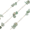 Handmade Natural Green Aventurine & ABS Imitation Beaded Chains CHS-F025-01G-1
