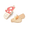 Alloy Red Enamel Split Pendants PALLOY-V006-02G-2