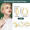 1Pair 925 Sterling Silver Hoop Earrings STER-BBC0007-73G-2