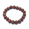 Natural Sesame Jasper/Kiwi Jasper Bead Stretch Bracelets BJEW-K212-C-037-2
