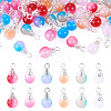 60Pcs 6 Colors Glass Pendants PALLOY-TAC0301-1