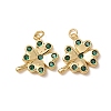 Brass Micro Pave Cubic Zirconia Pendants CU-CBA2F11-20B-G-1