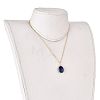 Natural Lapis Lazuli Wire Wrapped Pendant Necklaces NJEW-JN03080-03-4