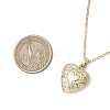 Brass Flower Heart Locket Pendant Cable Chain Necklaces for Women NJEW-JN05235-3