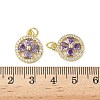 Brass Micro Pave Cubic Zirconia Pendants KK-K293-60G-3