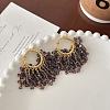 Brass Glass Bead Tassel Chandelier Earrings FS-WGEADFA-03-1