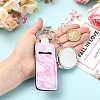 PU Leather & Iron Mirror Keychains HJEW-YW00545-02-4