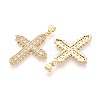 Religion Brass Micro Pave Clear Cubic Zirconia Pendants KK-T080-34G-2