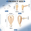 48Pcs 2 style Brass Stud Earring Findings KK-BC0009-65-2