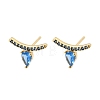 Brass Micro Pave Cubic Zirconia Stud Earrings EJEW-G471-14G-6