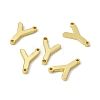 Rack Plating Brass Letter Connector Charms KK-C007-38G-Y-1