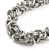 304 Stainless Steel Byzantine Chain Necklaces with 316L Surgical Stainless Steel Dragon Clasps NJEW-D046-07AS-3