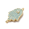 Religion Brass Micro Pave Cubic Zirconia Connector Charms KK-H529-01A-G-3