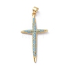 Brass Micro Pave Cubic Zirconia Pendants ZIRC-G159-02G-04-1