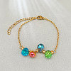 Electroplated Faceted Glass Teardrop Beaded Bracelets for Women WGFE04F-03-1