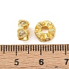 Brass Micro Pave Clear Cubic Zirconia Beads KK-C142-08G-3