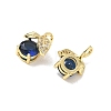Brass Pave Marine Blue Cubic Zirconia Charms CU-CBA6305-02G-2