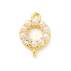 Rack Plating Brass Clear Cubic Zirconia Connector Charms KK-S396-06A-1