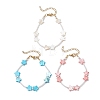 Natural White Shell Star & Glass Seed Beaded Bracelets for Women BJEW-JB13282-2