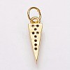 Brass Micro Pave Cubic Zirconia Charms KK-P134-16G-2