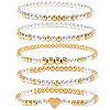 5Pcs Brass Beads Stretch Bracelets for Women CW0227-2-1