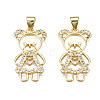 Brass Micro Pave Clear Cubic Zirconia Pendants ZIRC-N039-184-NF-1