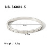 304 Stainless Steel Pave Cubic Zirconia Bangles FS-WG09E60-26-1