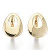 Brass Hoop Earring Findings with Latch Back Closure KK-S348-509-NF-2