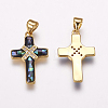 Brass Micro Pave Cubic Zirconia Pendants X-ZIRC-F057-02A-2