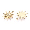 304 Stainless Steel Micro Pave Cubic Zirconia Pendants STAS-N115-54G-2
