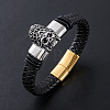 Punk Braided PU Leather Cord Bracelets KB8575-2-1