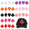 32Pcs Playing Cards Element Cotton Embroider Thread Iron on/Sew On Patches PATC-WH0023-90-1